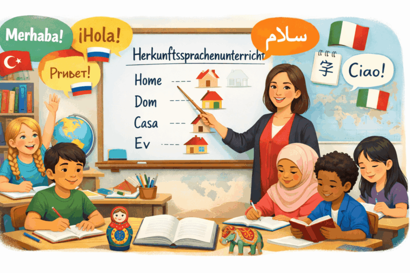 Kinder beim Herkunftsspracheunterricht (HSU)